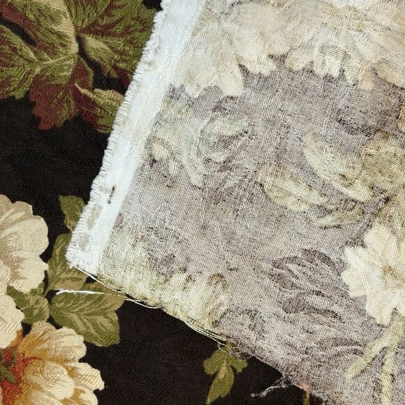 Richloom Floral Fabric 2 Yards / Pc Tapestry Upholstery Vintage Brown White Pink - Picture 10 of 15